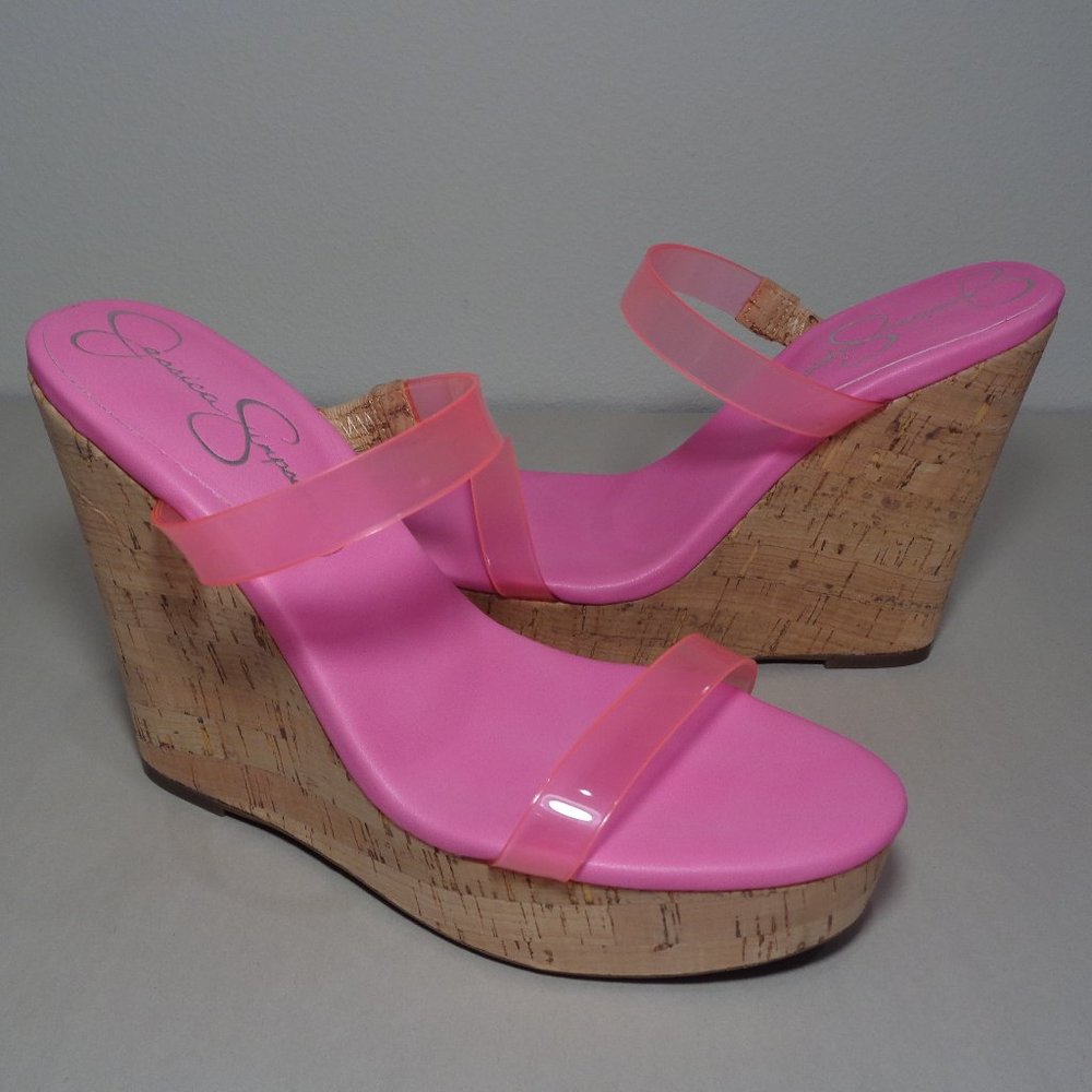Jessica Simpson Size 7.5 M TUMILE Pink Wedge Heel Sandals New Women's Shoes